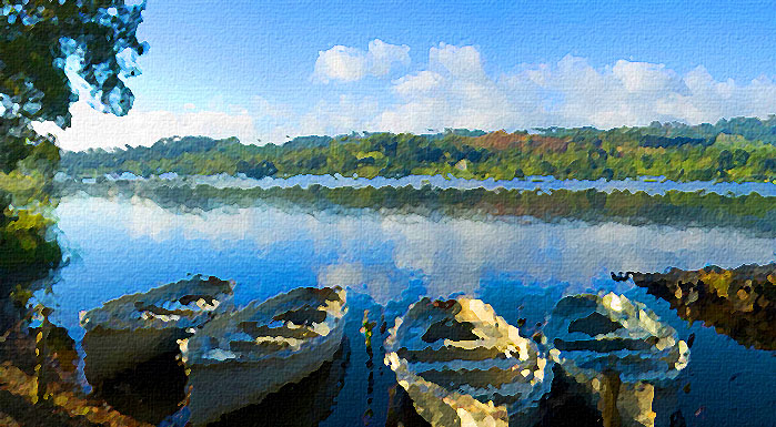 风景照制作成油画效果