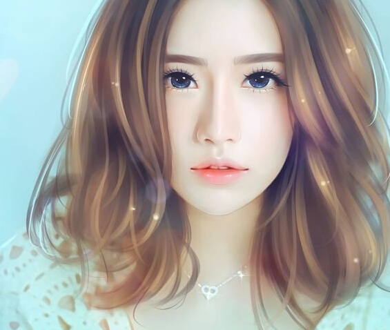 PS转手绘教程:性感金色卷发美女
